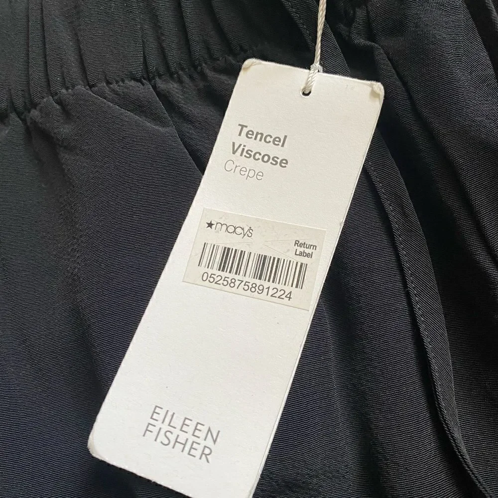 Eileen Fisher Walking Shorts Black Tencel Viscose Crepe New Womens Size XS‎